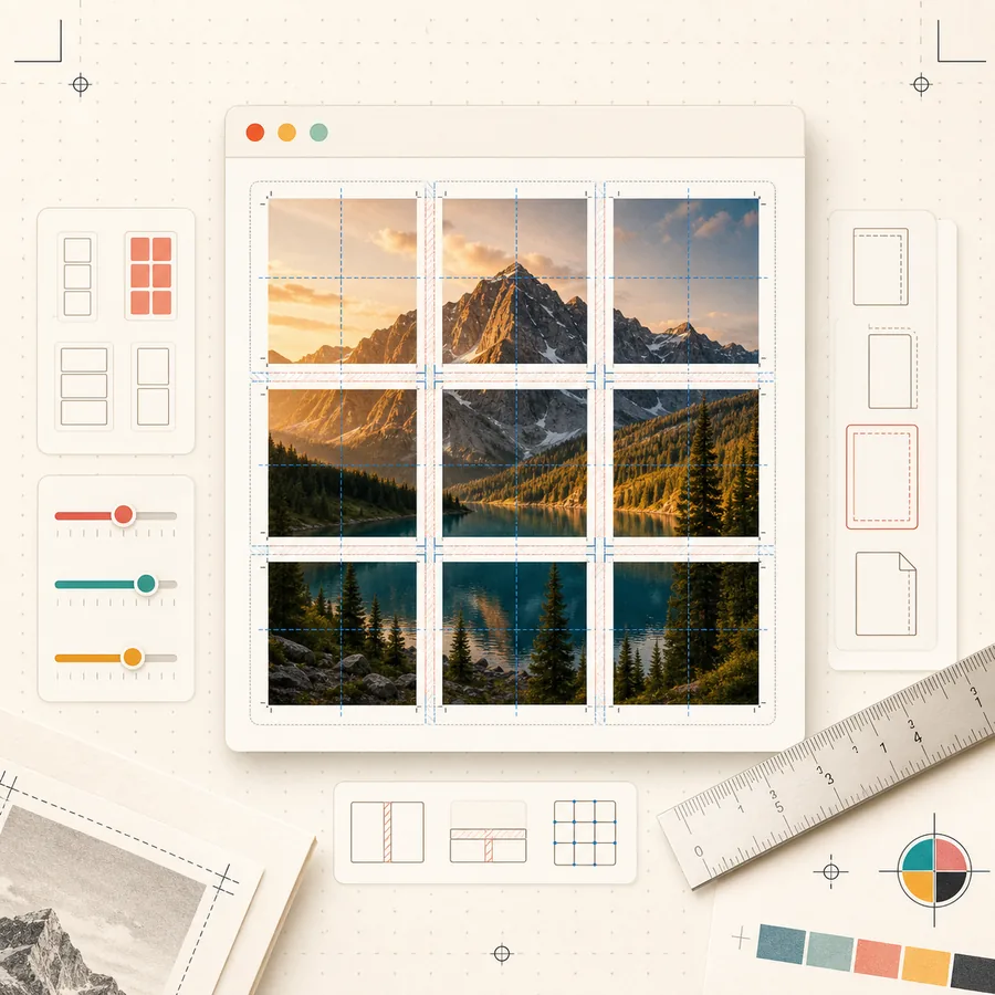 Poster tool configuration showing tiled page settings